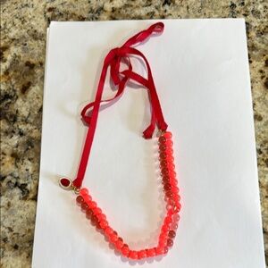 J.Crew Crew Cuts Red and Pink Beaded Necklace